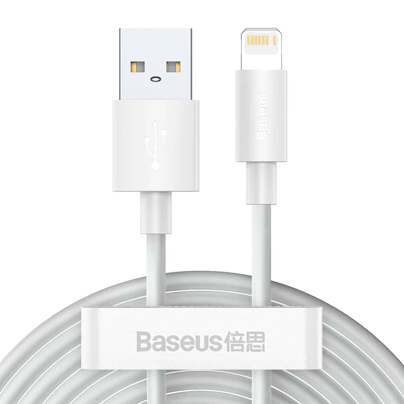 کابل آیفون باسئوس Baseus مدل Data Cable Kit 2.4A بسته 2 تایی طول 1.5متر